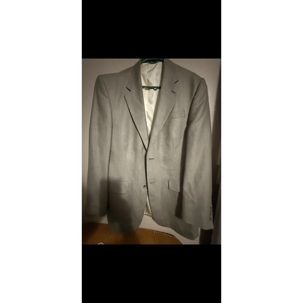 Oscar de la Renta Silk Wool Blazer Sport Coat Gray 41L